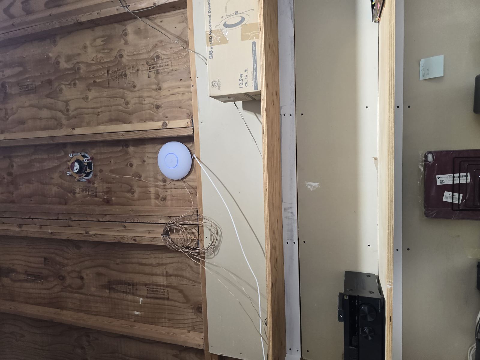 Wireless access point mounted in unfinished ceiling