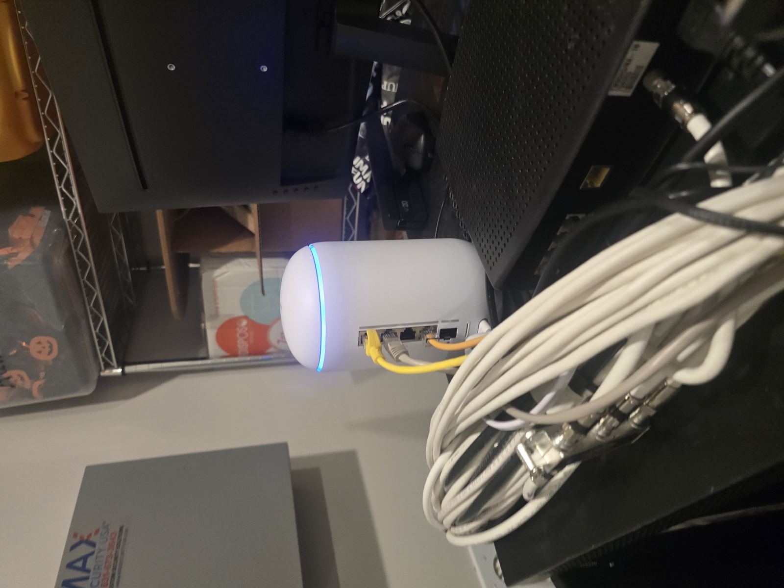 Access point mounted on interior wall